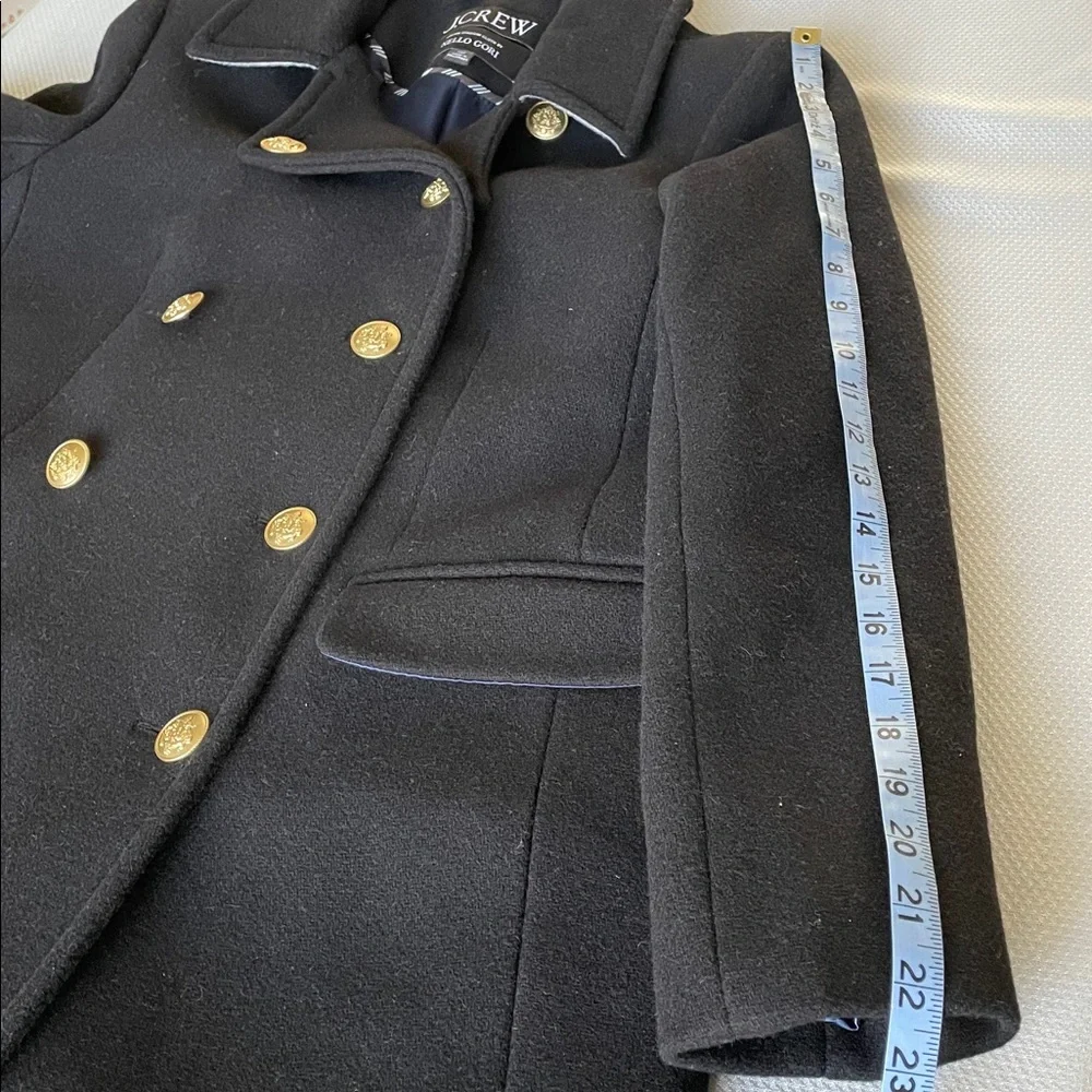 J. Crew Warwick Topcoat Italian Stadium Cloth Nello Gori Wool Blend 10 Petite - Picture 8 of 11